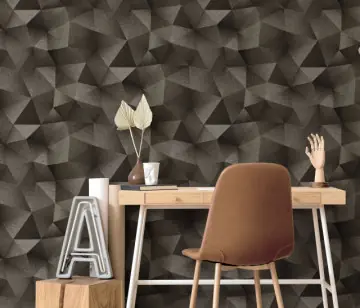 Calitate înaltă Tapet geometric romburi extralavabil,maro,argintiu