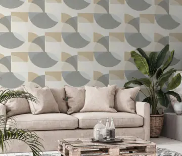 Tapet modern, geometric, gri, crem, unt Preț promoțional