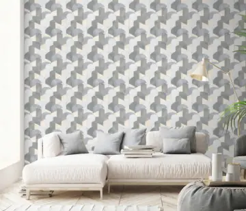 Disponibil imediat Tapet modern, geometric, forme, gri, crem, argintiu, living, birou