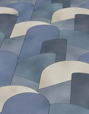 Tapet modern, geometric, forme, albastru, crem, argintiu, living, birou Preț redus