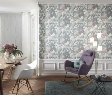 Tapet modern, floral, elegant, unt, verde, roz, dormitor Plată sigură