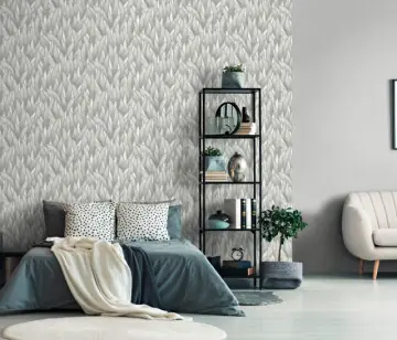 Tapet cu frunze, gri, argintiu, dormitor, living Disponibil imediat