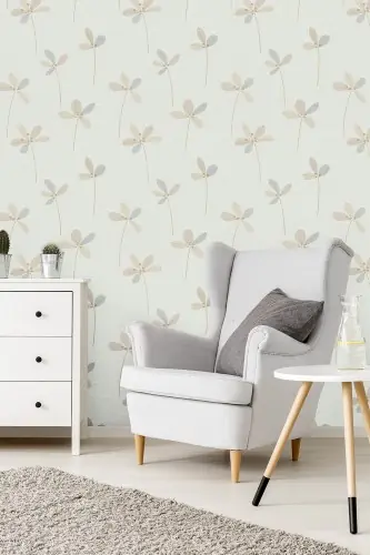 Tapet lavabil texturat vintage cu motiv grafic vegetal Vezi acum