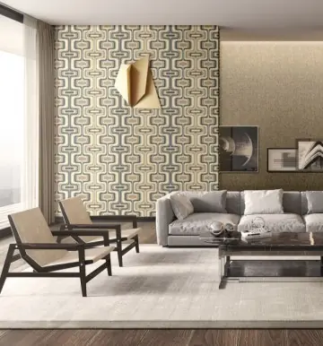 Preț promoțional Tapet vinil cu model retro geometric