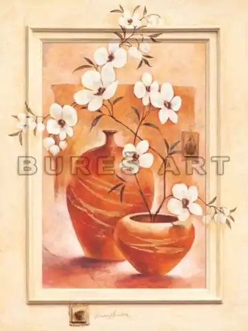 Vezi acum Poster Flori albe in vase de lut I