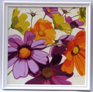 Tablou decorativ ‘‘Flori colorate II‘‘ inramat Mai ieftin