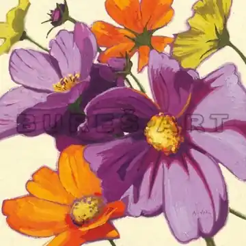 Reducere de preț Tablou decorativ ‘‘Flori colorate I‘‘ inramat