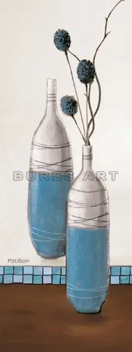 Poster decorativ ‘‘Vaze albastre cu plante albastre‘" Preț mic