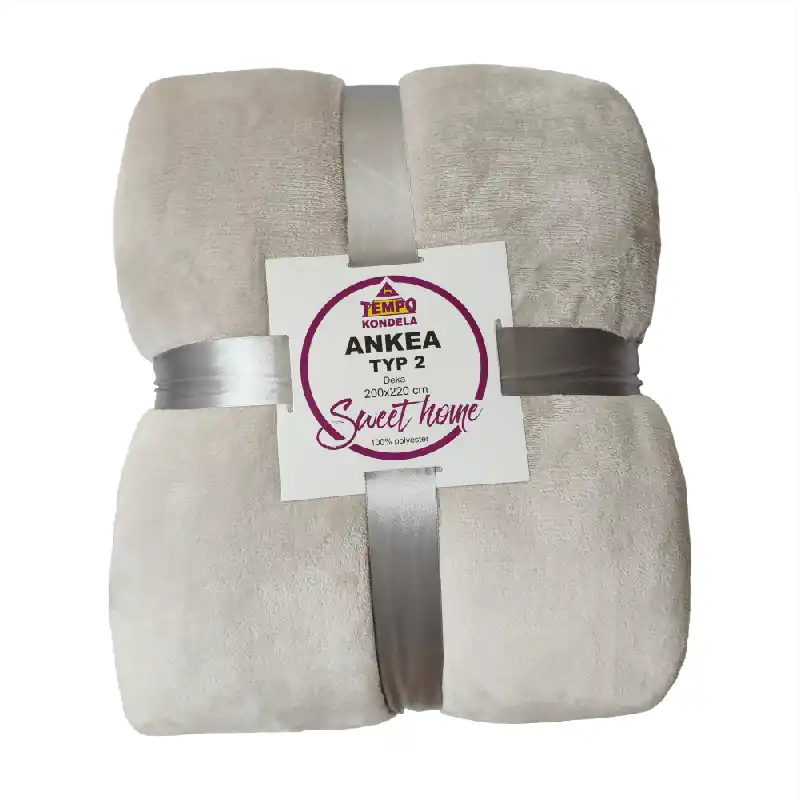 Pătură cu două feţe, alb, 205x220, ANKEA TYP 2 Premium