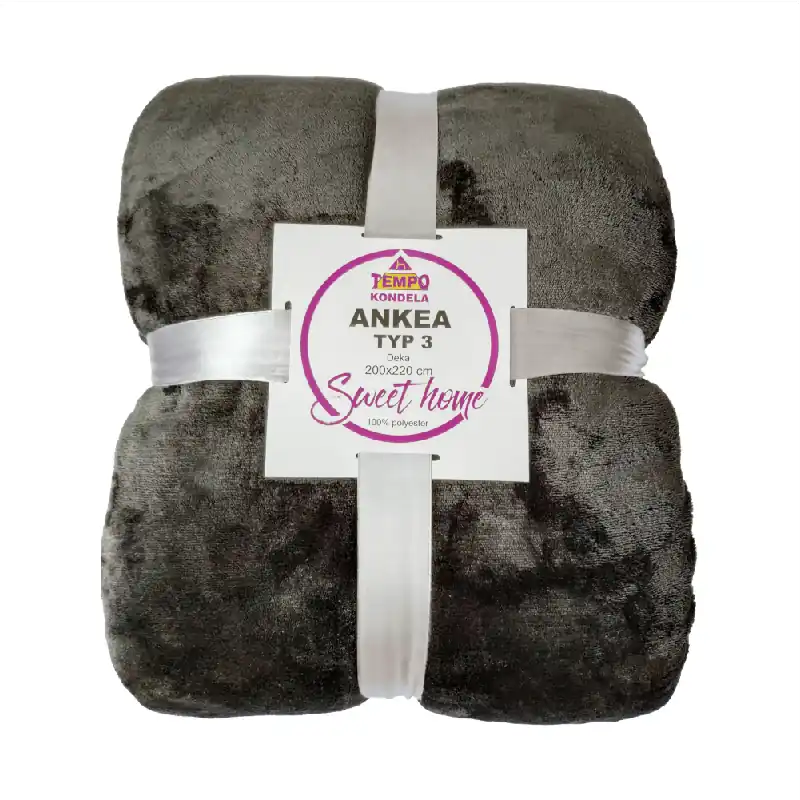 Ieftin Pătură cu două feţe, gri, 205x220, ANKEA TYP 3