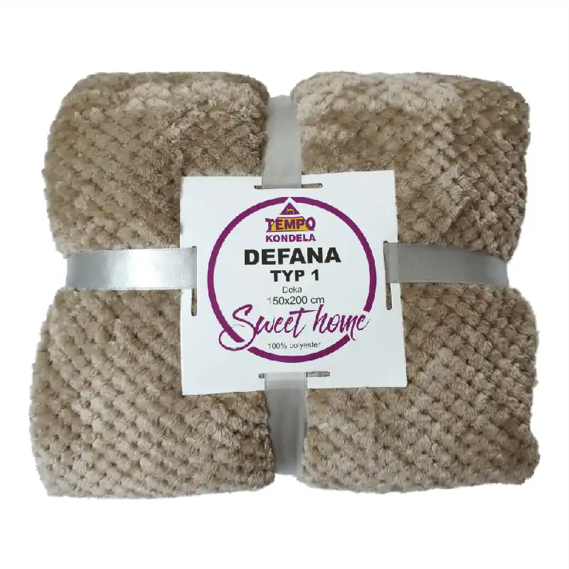 Retur ușor Pătură cu două feţe, maro deschis, 150x200, DEFANA TYP 1