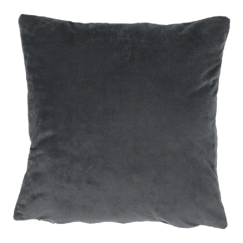 Pernă, material textil de catifea gri închis, 60x60, OLAJA TIPUL 8 Ofertă specială