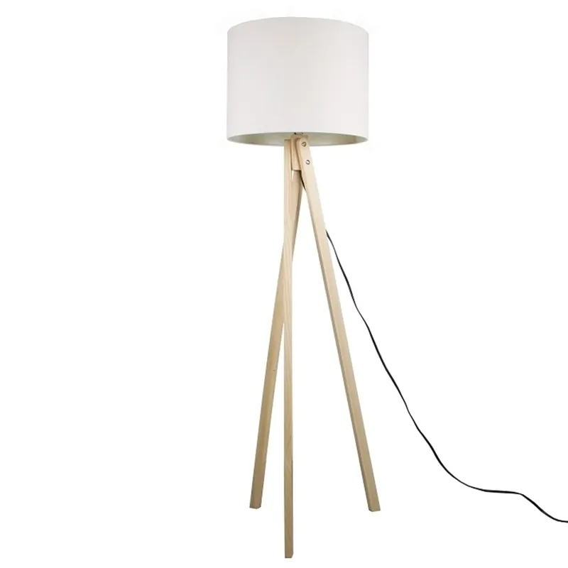 Lampă de podea, albă/lemn natural, LILA TYP 6 Ultima șansă