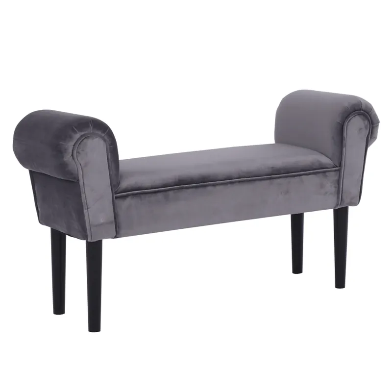 Reducere extra Bancă, catifea Velvet, gri/negru, BURDA