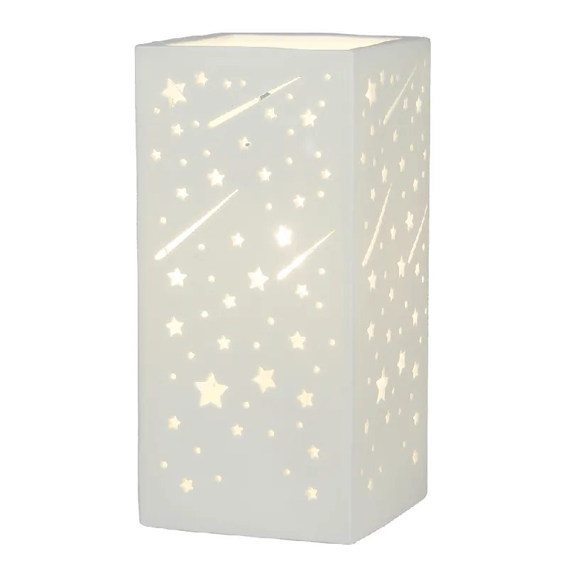 Lampă de masă din ceramică, model alb / stea, BELLE TIP 1 Preț redus