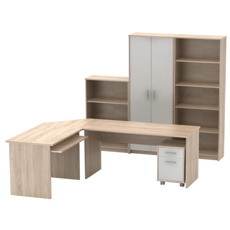 Bestseller Ansamblu de birou, stejar sonoma/alb, JOHAN 2 NEW