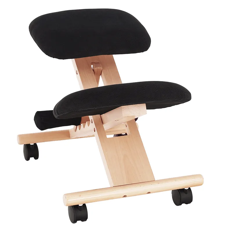 Ofertă limitată Scaun genunchi ergonomic, negru / fag, GROCO