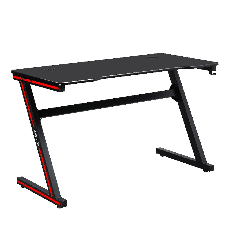 Masă de joc / masă pentru computer, negru / roşu, MACKENZIE 120cm Premium