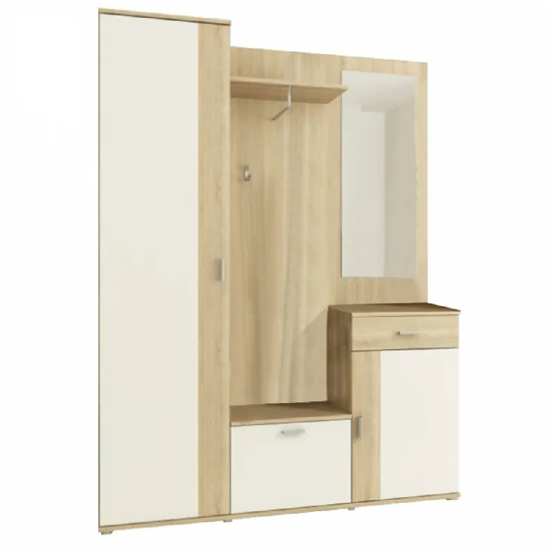 Ultima șansă Ansamblu hol, stejar sonoma/alb, AMALIA