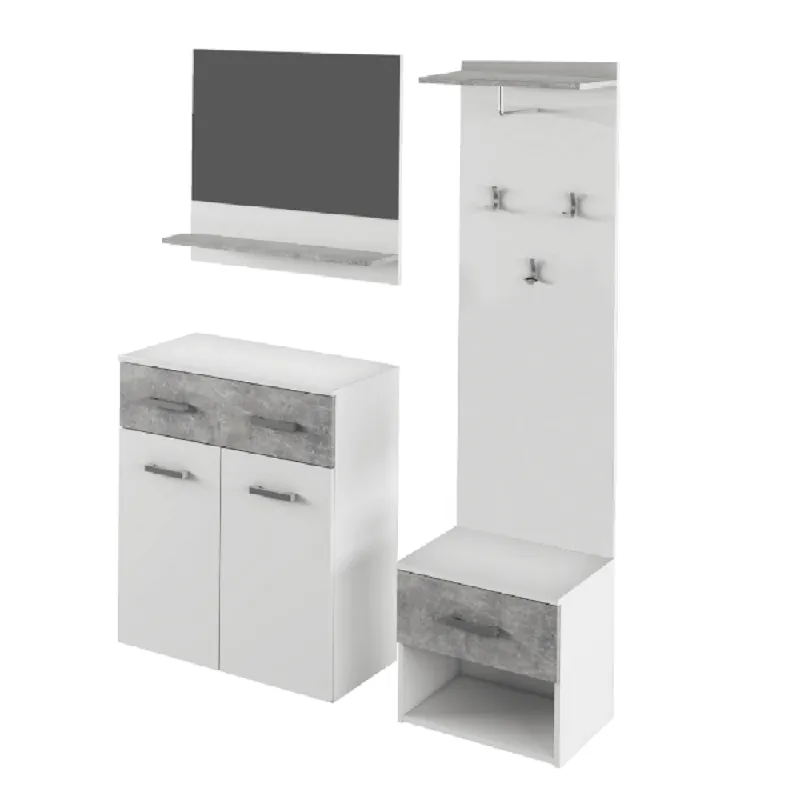 Vezi acum Set mobilă vestibul, alb/beton, SIMA