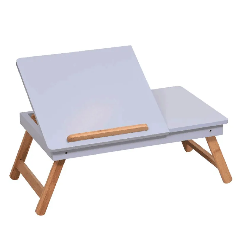Ofertă de sezon Masă pliabilă pentru laptop, bambus alb / natural, MELTEN
