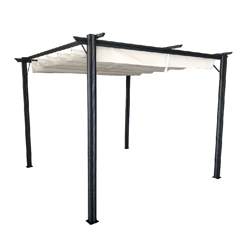 Retur gratuit Pergola cu acoperiş glisant, aluminiu, PEPY BASIC