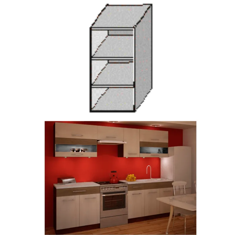 Lichidare de stoc Dulap bucătărie cu poliţe, rigoleto dark+light/wenge, JURA NEW IA GO-20