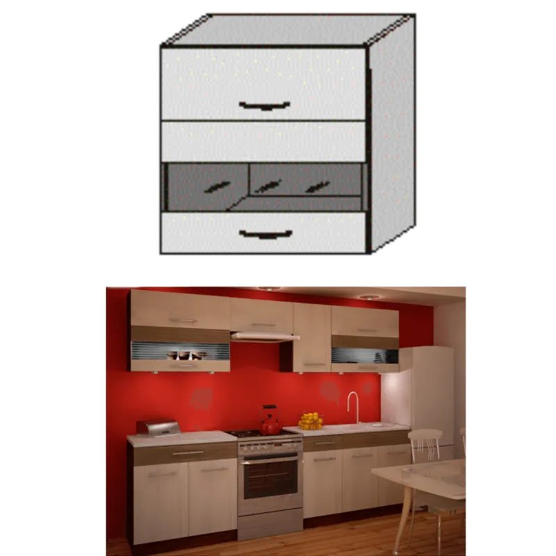 Dulap bucătărie, rigoleto dark+light/wenge, JURA IA OGW1-80 Cumpărături sigure