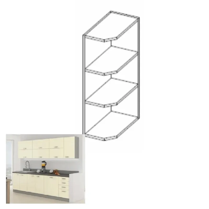 Discount Dulap de colţ cu rafturi, superior, gri, PRADO 30 G ZAK-72