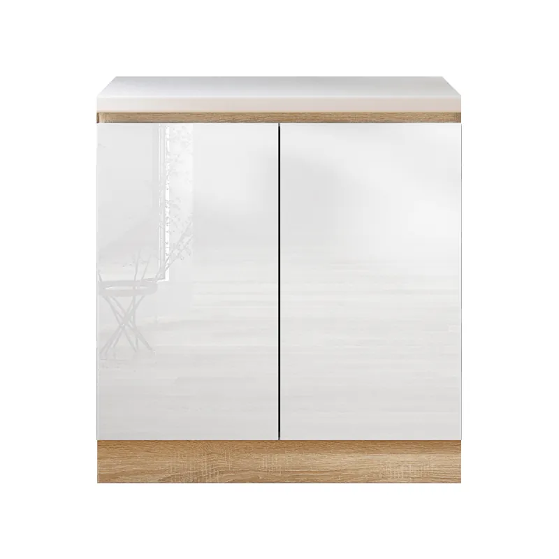 Discount Dulap inferior cu 2 uşi, alb super luciu HG, LINE ALB