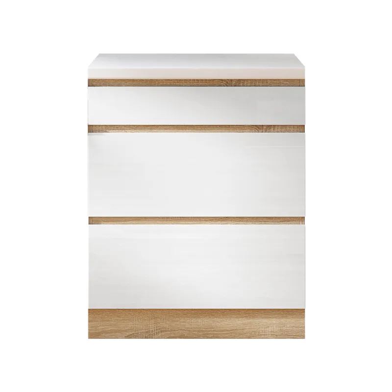 Reducere Dulap inferior cu 3 sertare D60, alb super luciu HG, LINE ALB