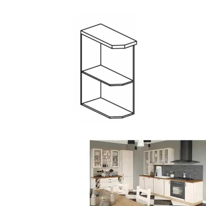 Calitate înaltă Dulap inferior de colţ, alb, model stânga, ROYAL D25PZ