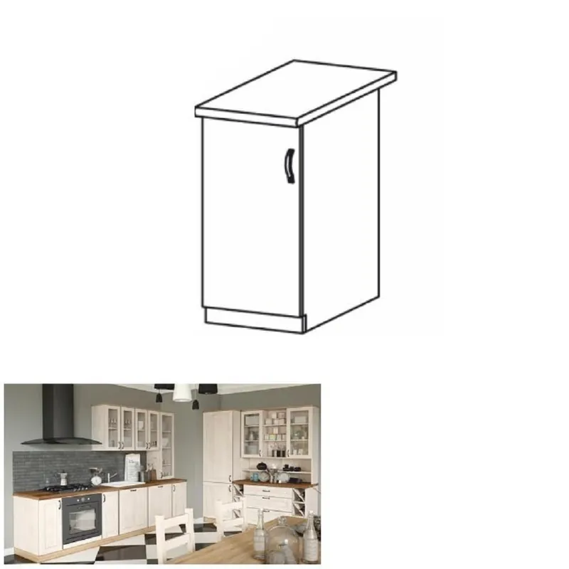 Dulap inferior, alb/pin nordic, deschidere stânga, ROYAL D40 Expediere rapidă
