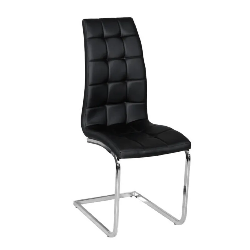 Disponibil imediat Scaun bucătărie, piele ecologică negru/crom, DULCIA