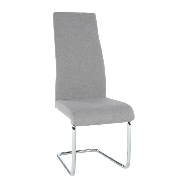 Plată sigură Scaun dining, material textil gri deschis/crom, AMINA