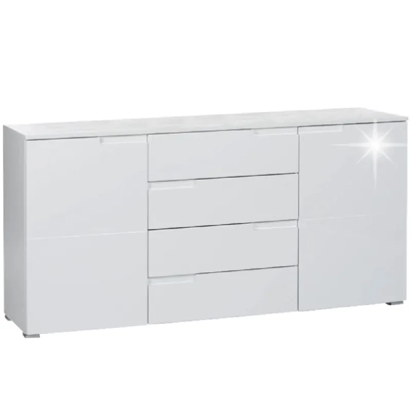 Ofertă limitată Comodă 4 sertare, alb, SPICE 3