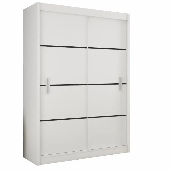 Dulap cu uşi glisante, alb/negru, MERINA 203 Ofertă specială