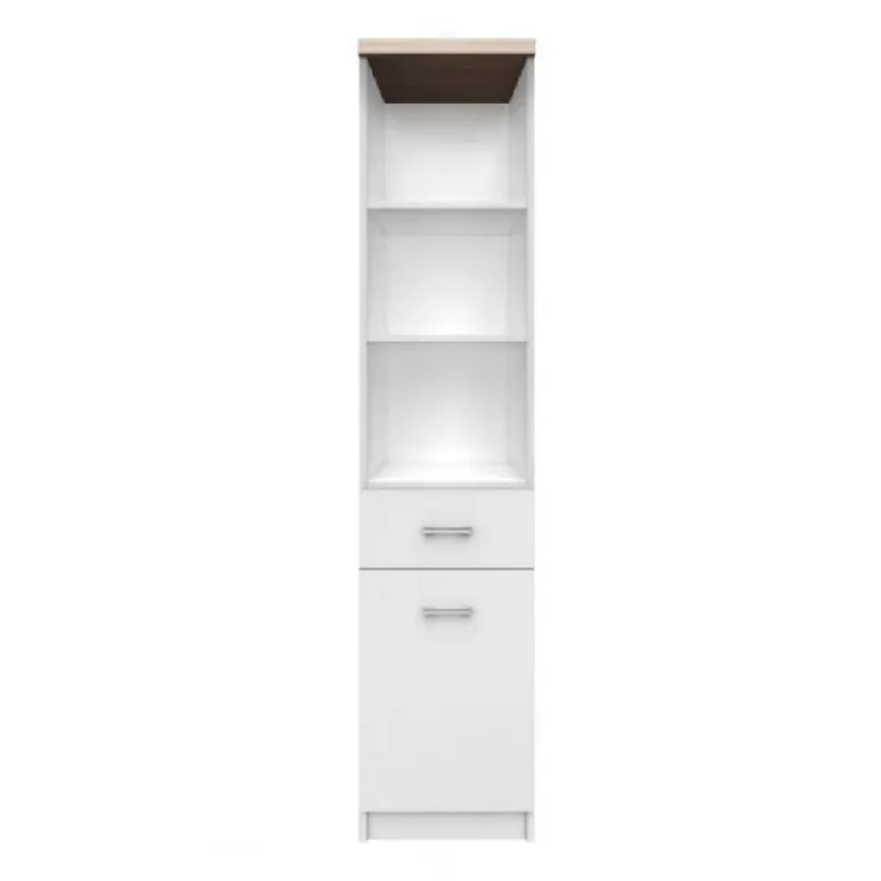 Popular Etajeră 1D1S cu sertar, PAL melaminat, alb/stejar sonoma, TOPTY