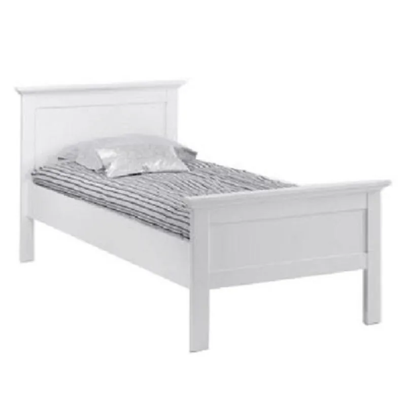 Calitate înaltă Pat 77801, PAL înfoliat/MDF lăcuit, alb, 90x200, PARIS