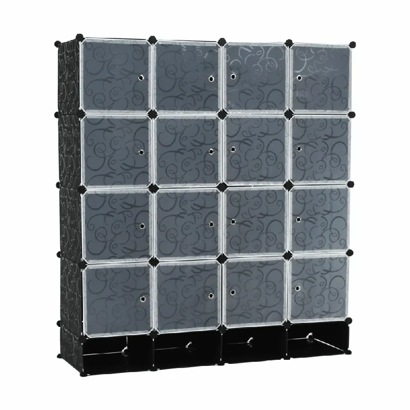 Popular Organizator de dulap modular, negru / alb lapte, RODAN TYPE 2