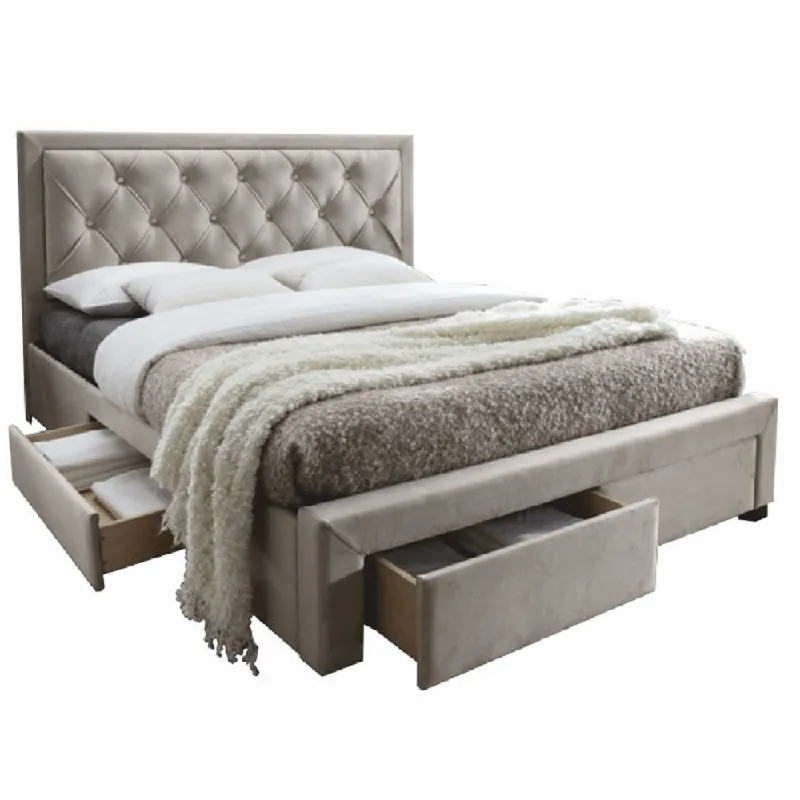 Preferatul clienților Pat matrimonial, maro cu gri, 180x200, OREA