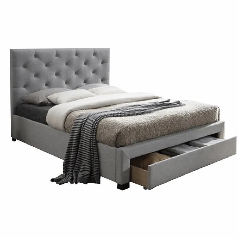 Ofertă specială Pat modern cu spaţiu pentru depozitare, textil gri, 160x200, SANTOLA