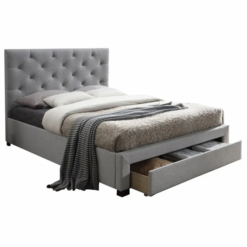 Pat modern cu spaţiu pentru depozitare, textil gri, 180x200, SANTOLA Preț mic