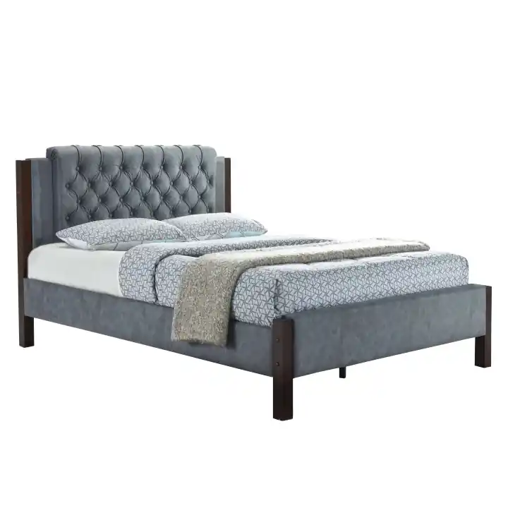 Expediere rapidă Pat, material textil gri, 180x200, KAROLA NEW