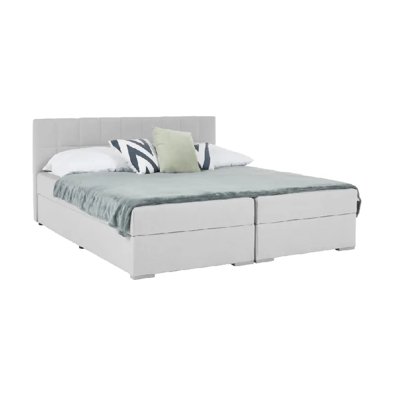 Ieftin Pat tip BOXSPRING 160x200, gri deschis, FERATA KOMFORT