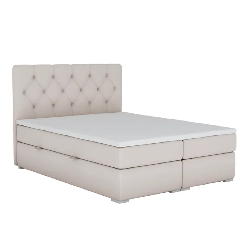 Pat boxspring, bej, 160x200, ESHLY Vezi acum