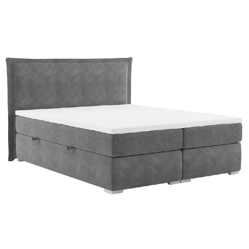Preț mic Pat boxspring, gri, 180x200, MEGAN
