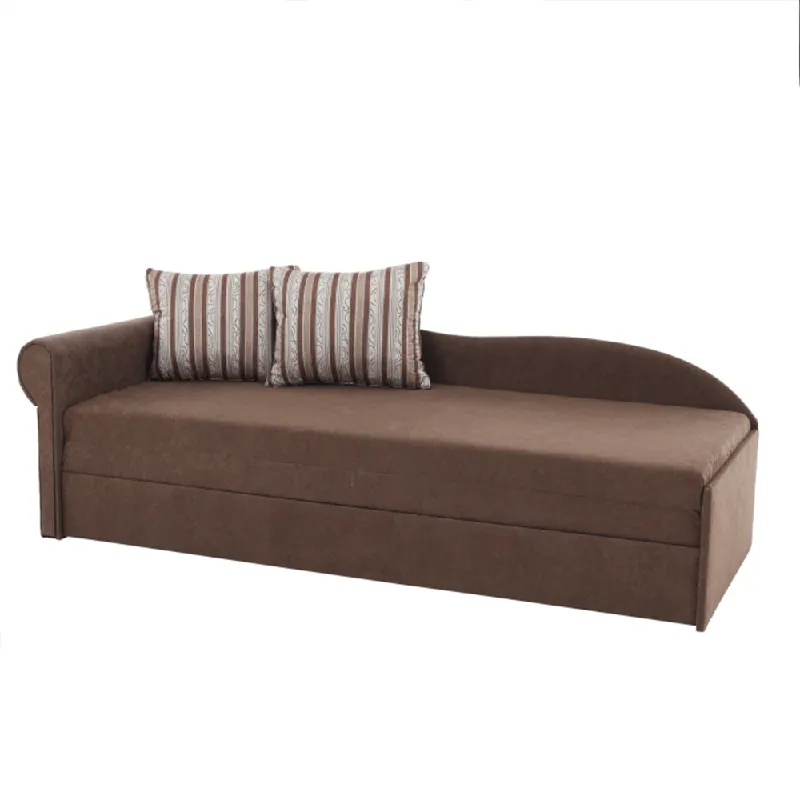 Colţar extensibil, maro/perne cu model, stânga, AGA D Nu rata