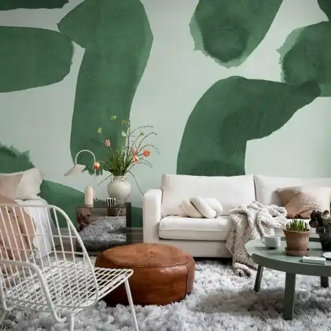 Lichidare de stoc Fototapet, Wiggle Shapes, Green, Rebel Walls