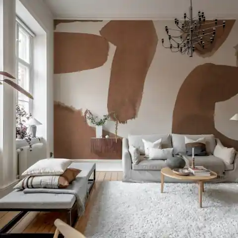 Lichidare de stoc Fototapet, Wiggle Shapes, Mocha Mousse, Rebel Walls